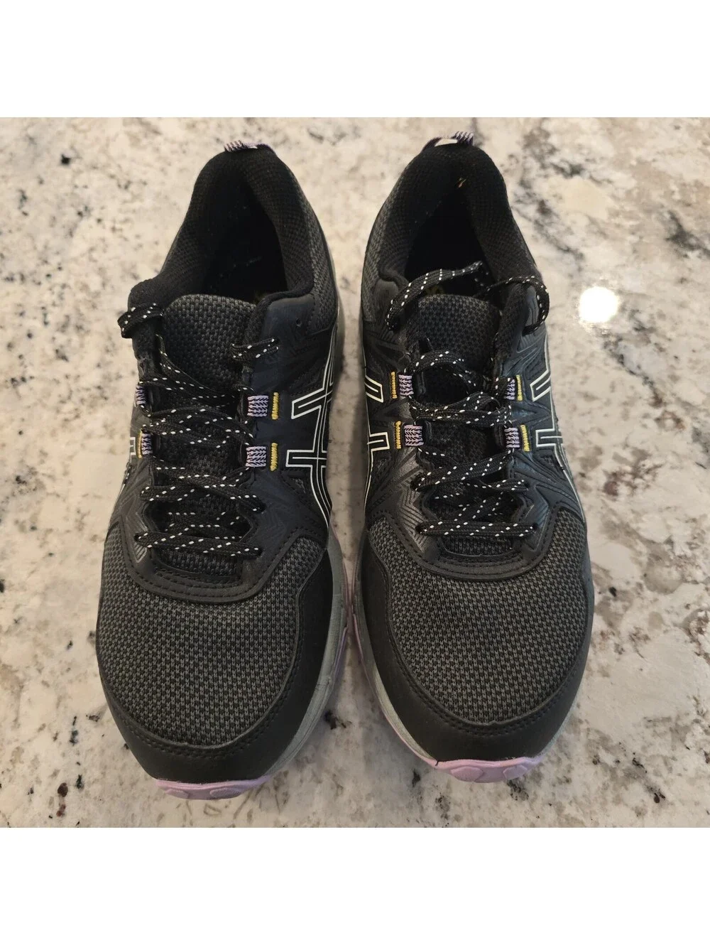 Asics Womens Gel Venture 8 1012A708 Black Purple Shoes Sneakers Size 9.5